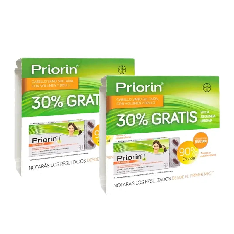 PriorIn Duplo Healthy Hair Without Hair Loss, 2 x 60 capsules, Pack of 2 (240 capsules)