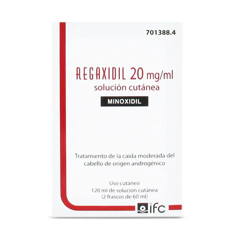 Regaxidil 20 Mg/ ml Minoxidil Cutaneous Solution 2 Bottles of 60 ml
