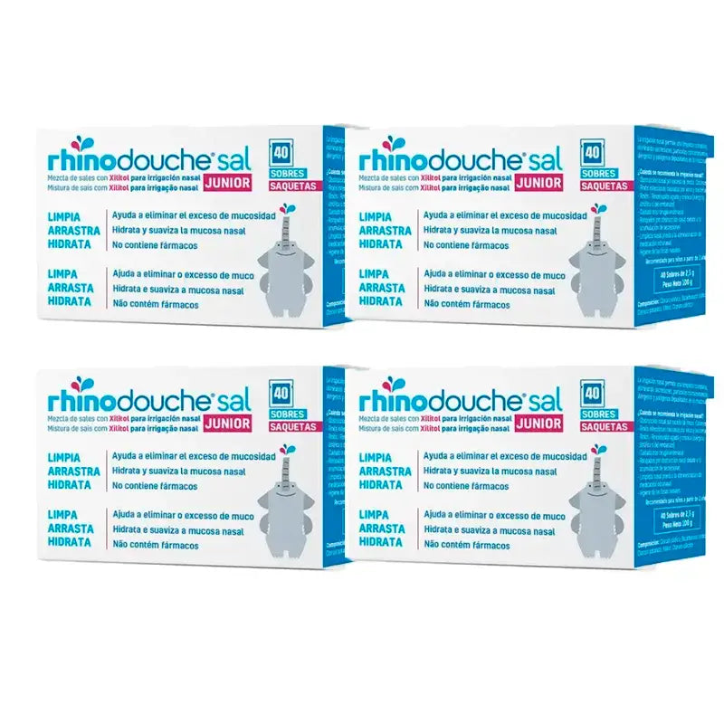 Rhinodouche Junior Salt, Pack 4 x 40 sachets