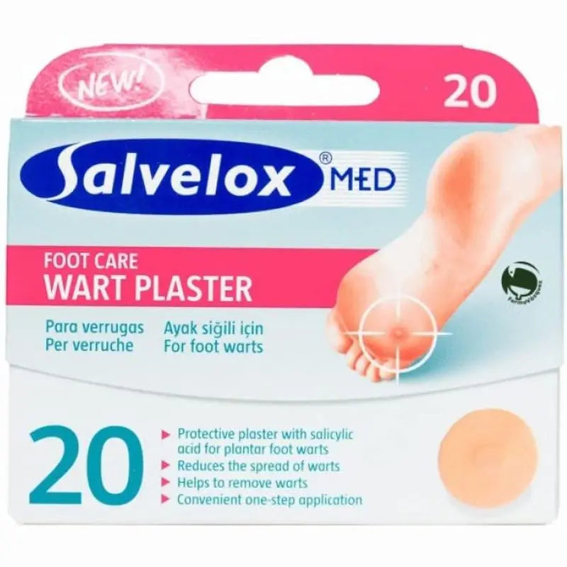 Salvelox Wart Plaster Wart Plaster with Salicylic Acid, 20 Dressings
