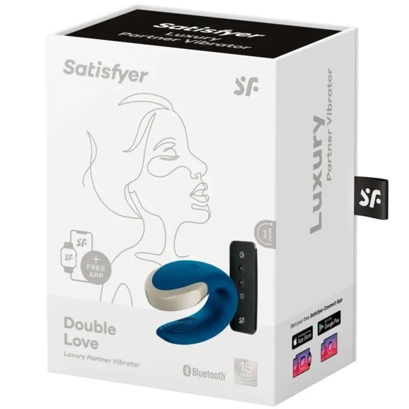 Satisfyer Connect App Double Love Vibrator Couples Luxury Blue
