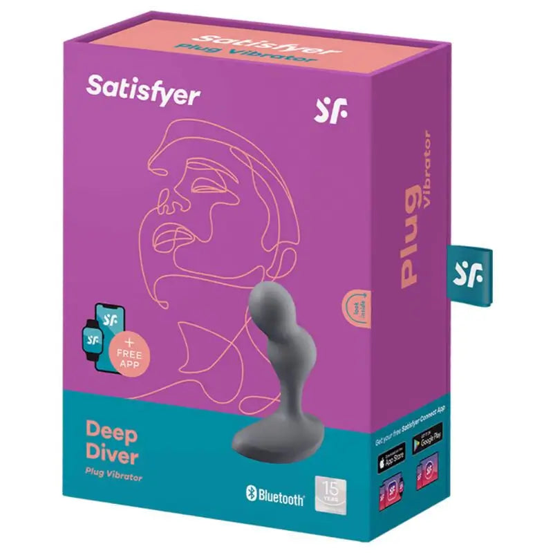 Satisfyer Connect Deep Diver Vibrating Plug App - Grey