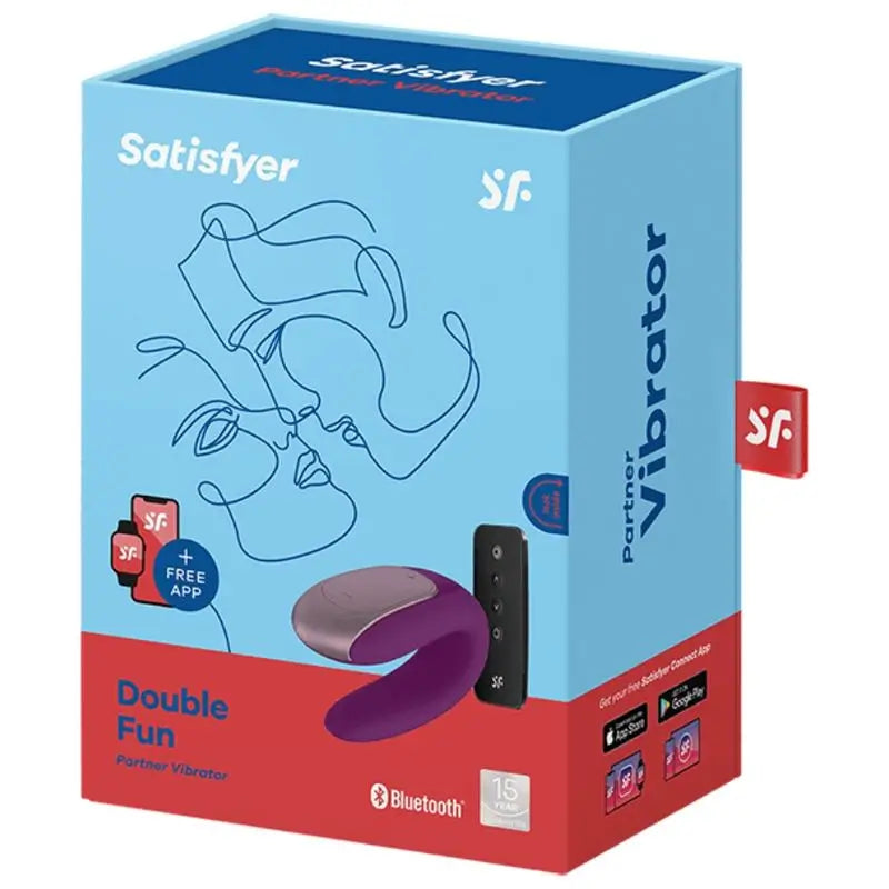 Satisfyer Connect Double Fun Partner Vibrator - Lilac