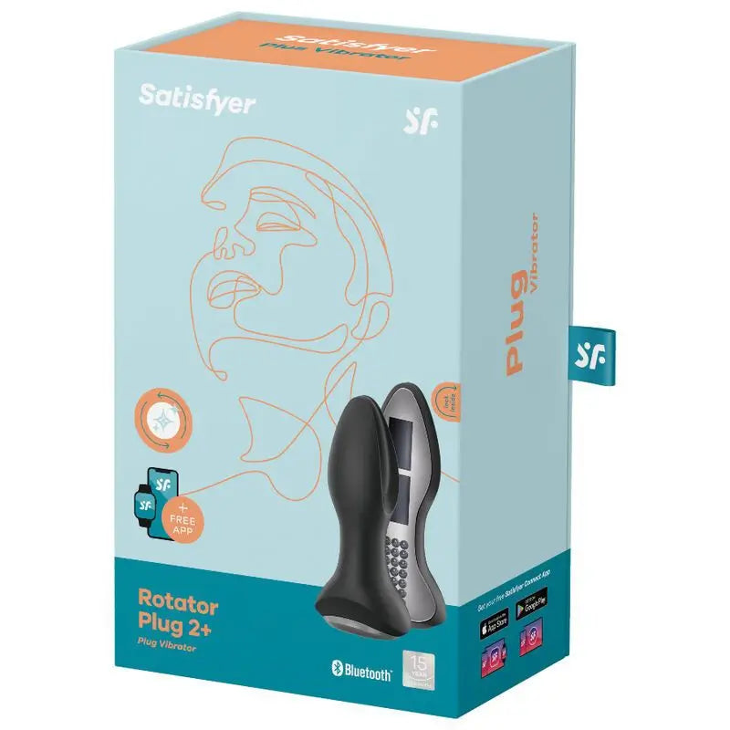 Satisfyer Connect Rotator Plug 2+ Vibrating Plug App - Black
