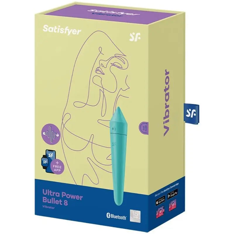 Satisfyer Connect Ultra Power Bullet 8 Turquoise Vibrating Bullet