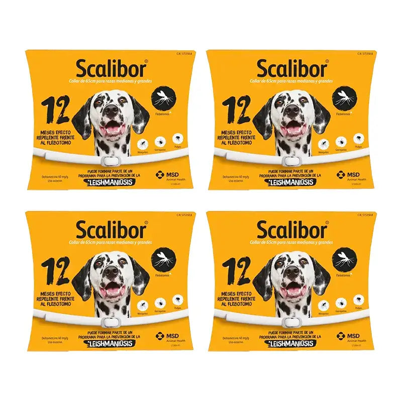 Scalibor Anti-Parasite Collar for Dogs 65 cm, Pack 4 units