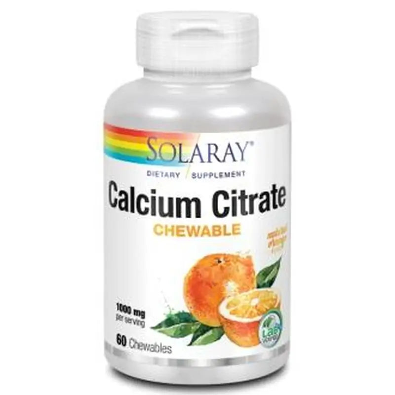 Solaray Calcium Citrate 1000Mg Orange Flavour 60 Tabletsmast.