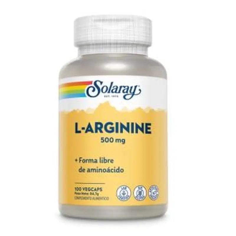 Solaray L-Arginine 500Mg. 100 Capsules