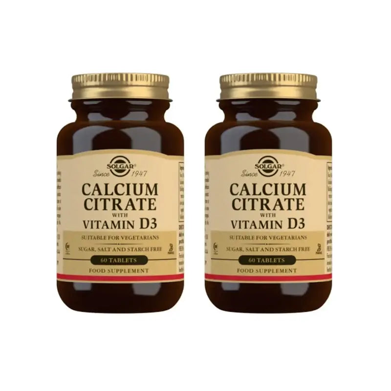 Solgar Calcium Citrate With Vitamin D , 2X60 Tablets