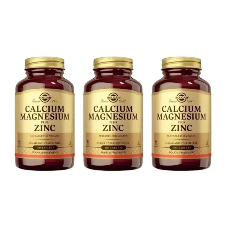Solgar Calcium/Magnesium + Zinc Pack 3 x 100 vegetarian tablets
