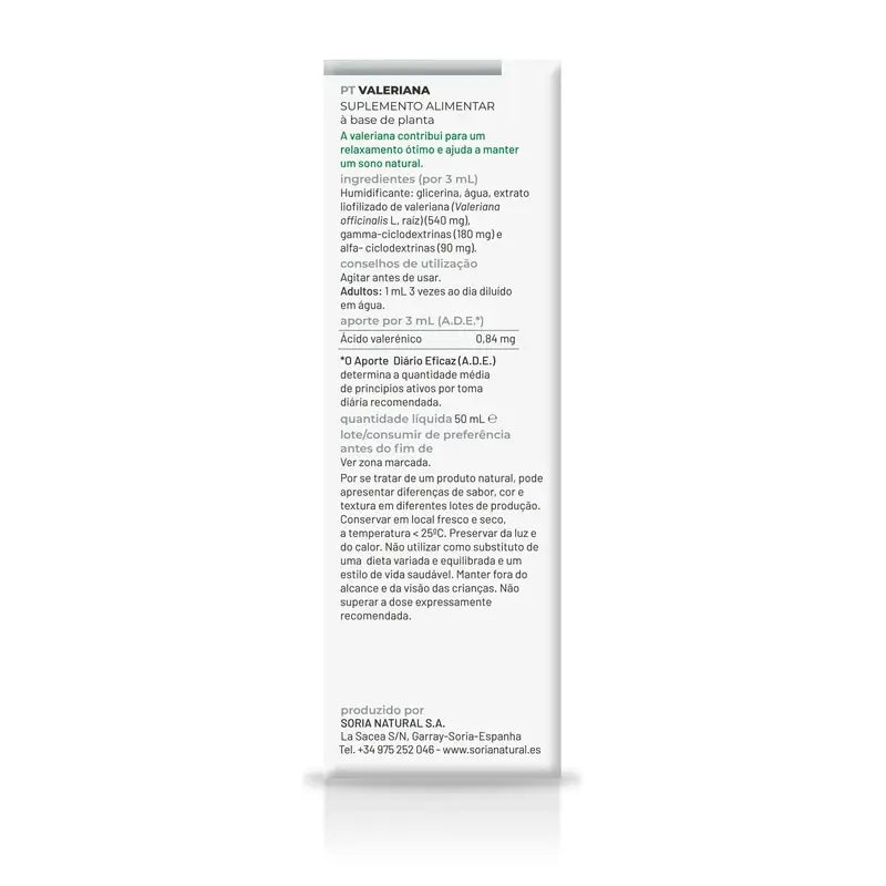 Soria Natural Valerian Natural Extract, 50 ml