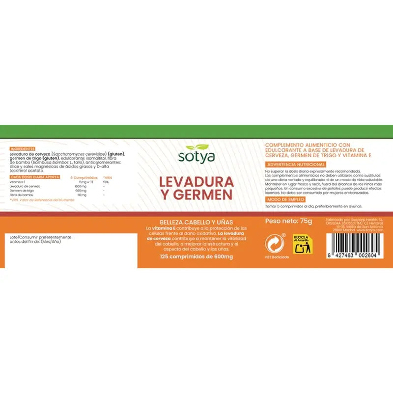 Sotya Brewer's Yeast + Wheat Germ 125 Tablets