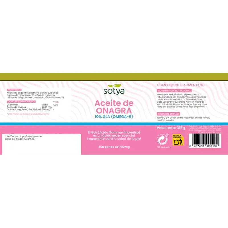 Sotya Evening Primrose 700 Mg, 450 softgels