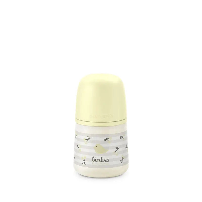 Suavinex Feeding Bottle Teat Sx Pro Slow Flow (S) +0 Months Birdies Beige, 150 ml