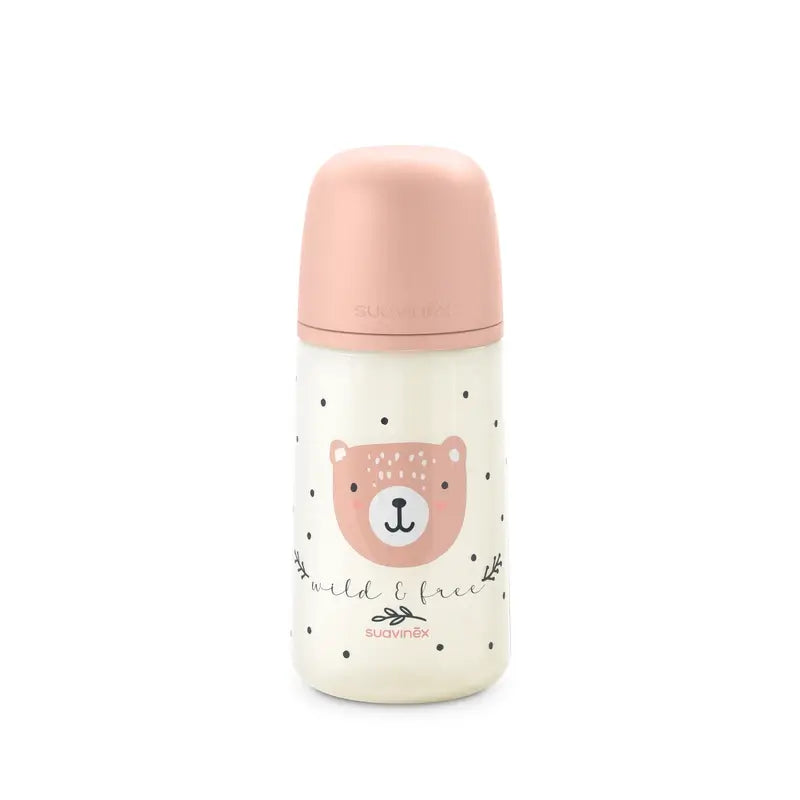 Suavinex Bottle Nipple Sx Pro Medium Flow (M) +3 Months Wild&Free Pink, 270 ml