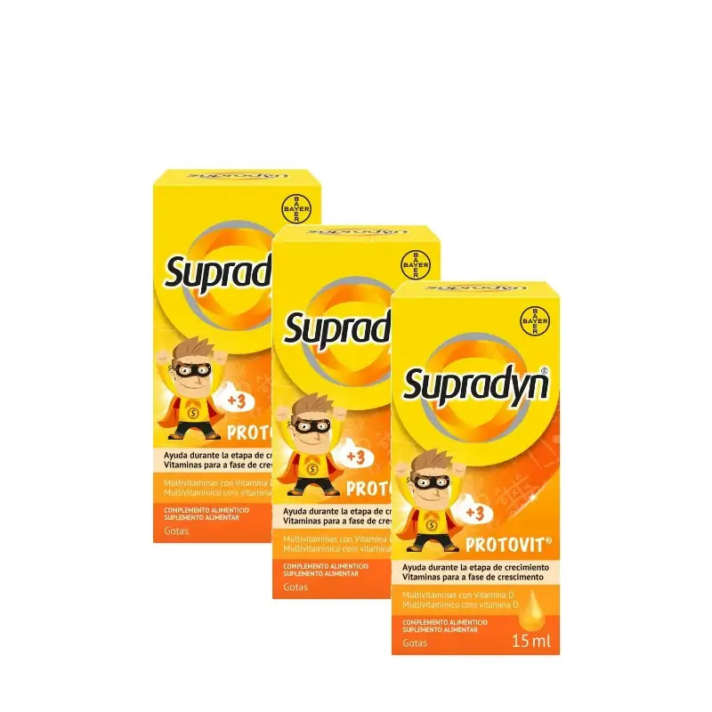 Supradyn Protovit Vitamins and Minerals for Children, Pack of 3 x 15 ml