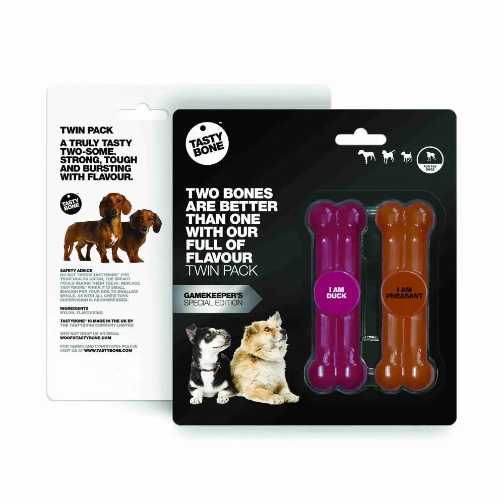 Tasty Bone Twin Pack Pheasant Duck Toy