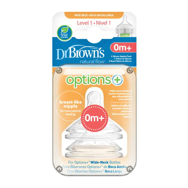 Dr. Brown's Teat Options+ Level 1 Wide Mouth, 2 pcs.