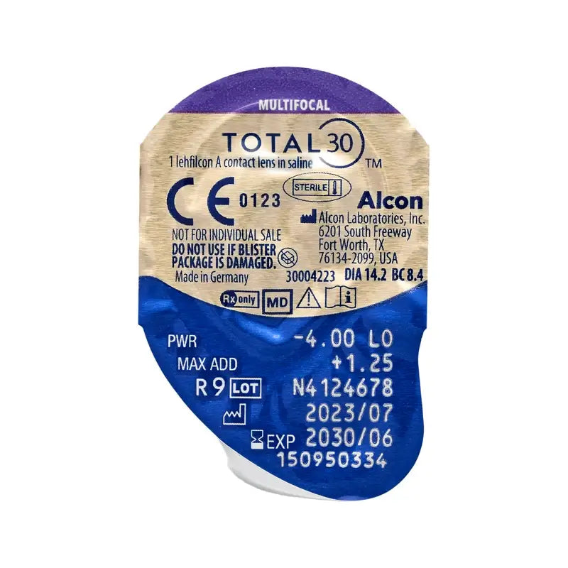 Total30 Multifocal Monthly Lenses, 6 units