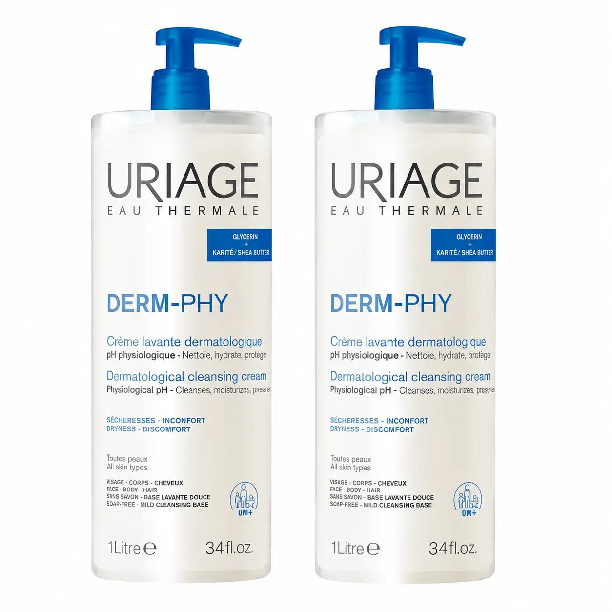 Uriage Cleansing Cream 1000 ml, pack of 2