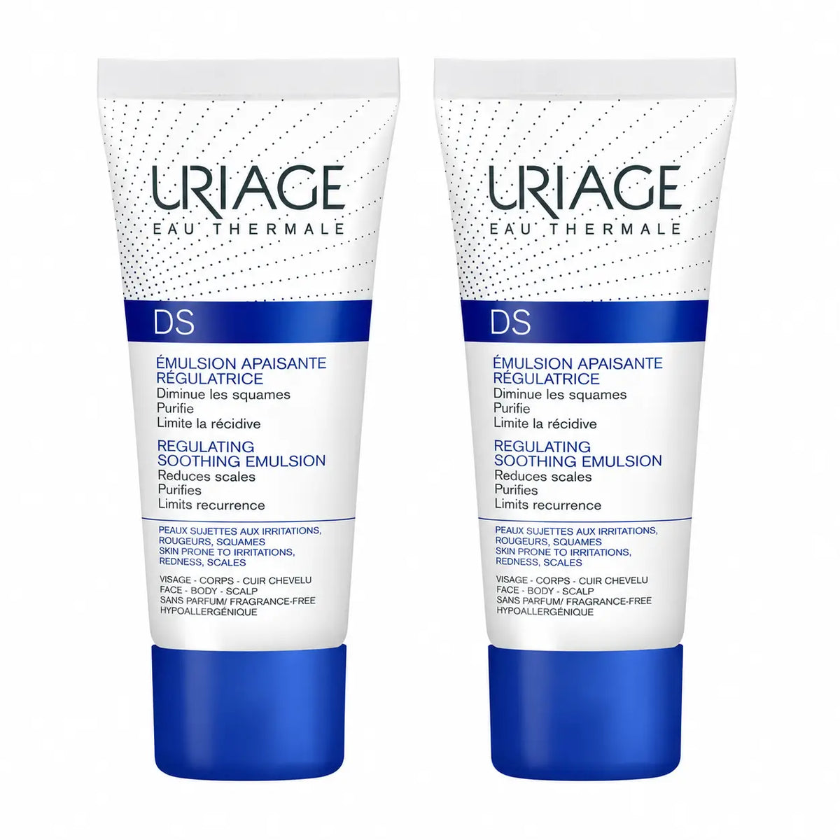 Uriage DS Soothing Emulsion 40ml, Fragrance-Free, pack of 2