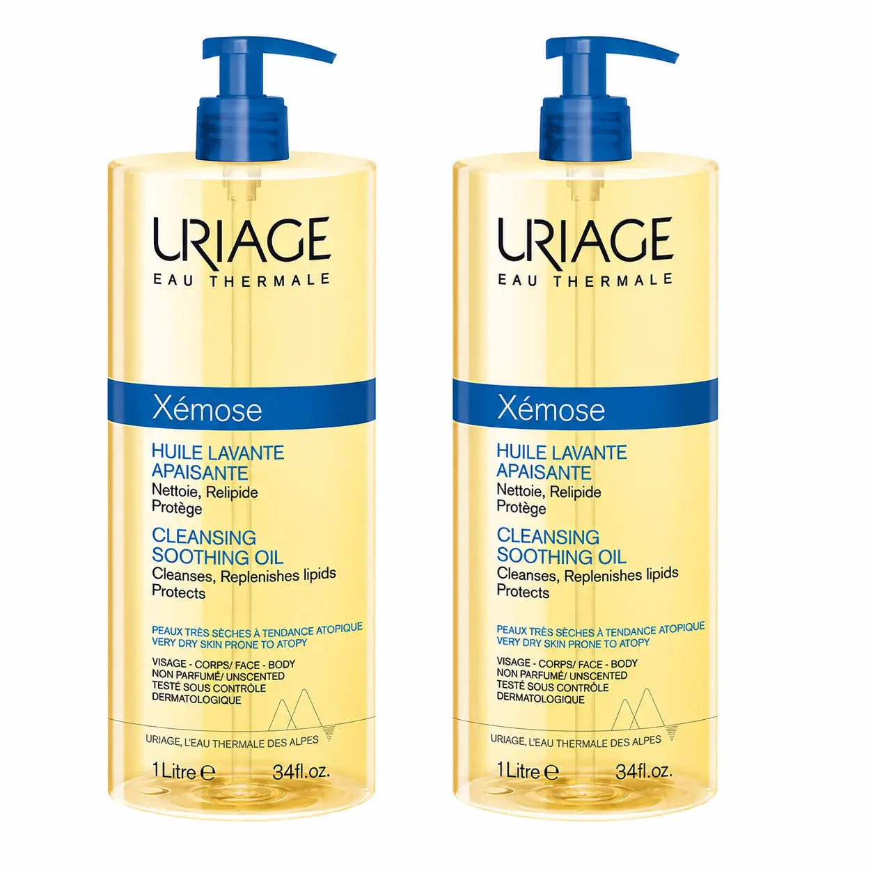 Uriage Xemose C8+ Anti-Itch Cleansing Oil 1000ml, pack of 2