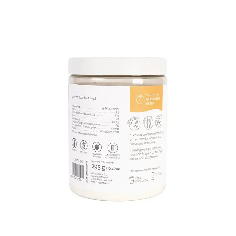 Colagenova Marine + Marine Collagen + Hyaluronic + Peach Magnesium, 295 Gr