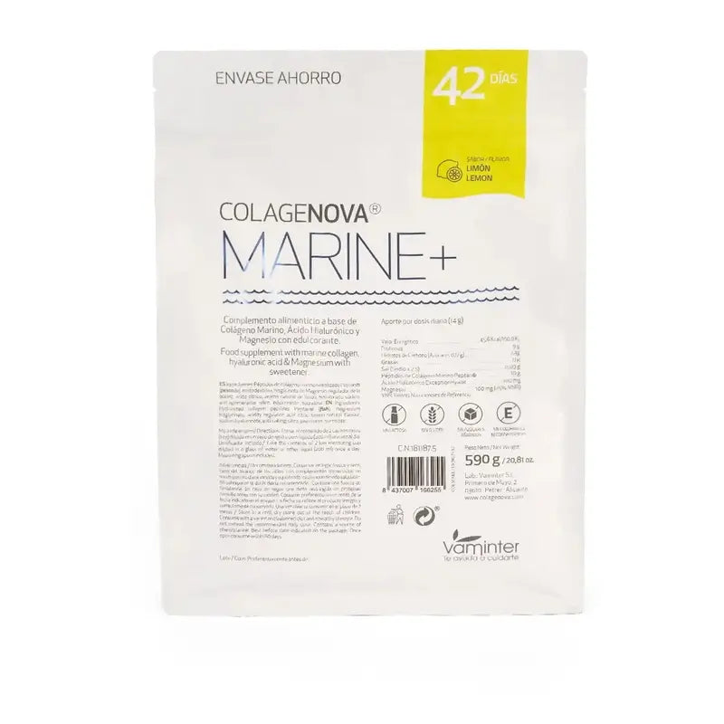 Colagenova Marine+ Marine Collagen+Ha+Mg 42 Days Lemon Saving Bottle, 590 Gr