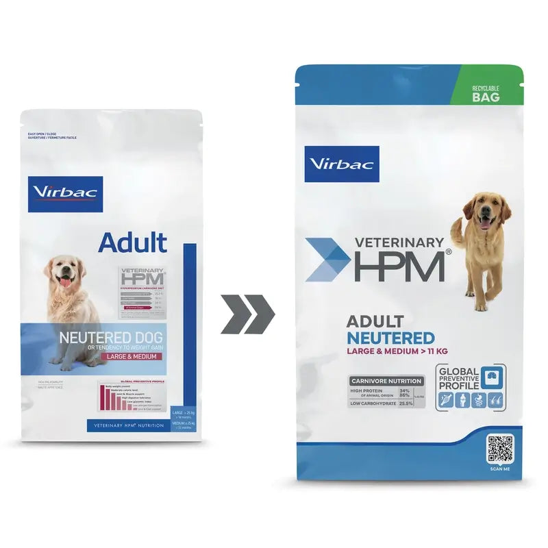 Virbac Hpm Adult Neutered Dogs Large & Medium 12Kg Dog Food, dog food