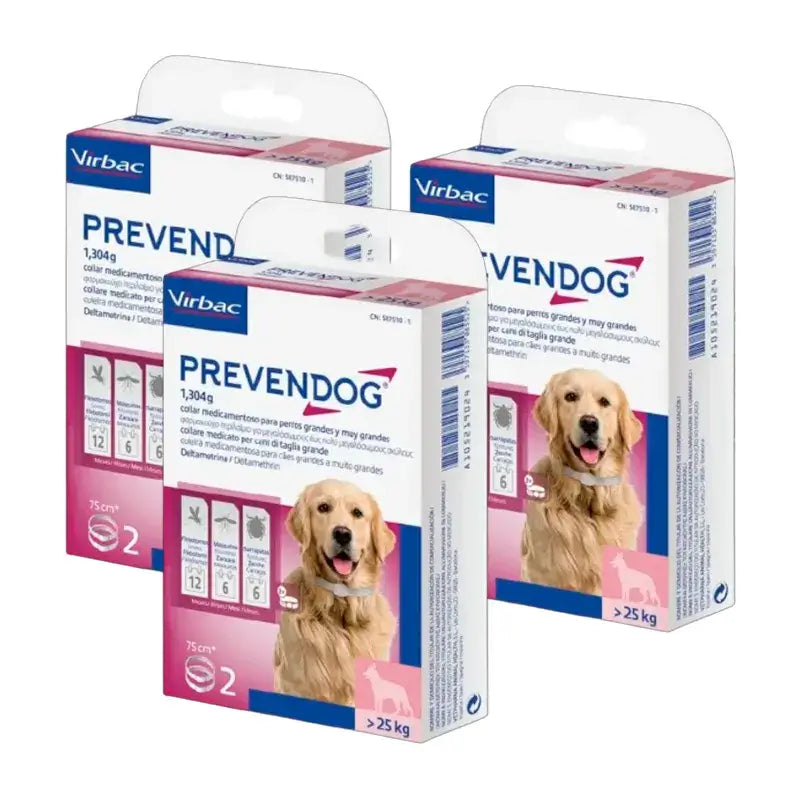 Virbac Prevendog Anti-parasite Collar, Pack 3 x 75 cm 2 units