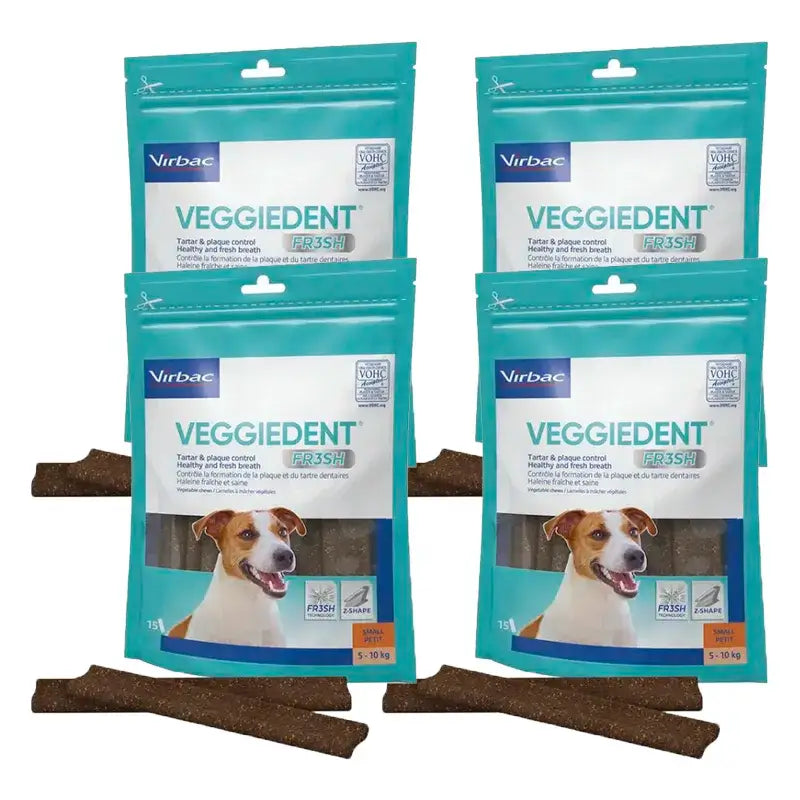 Virbac Veggiedent Fr3sh S, Dental Snacks For Small Breed Dogs, Pack 4 units