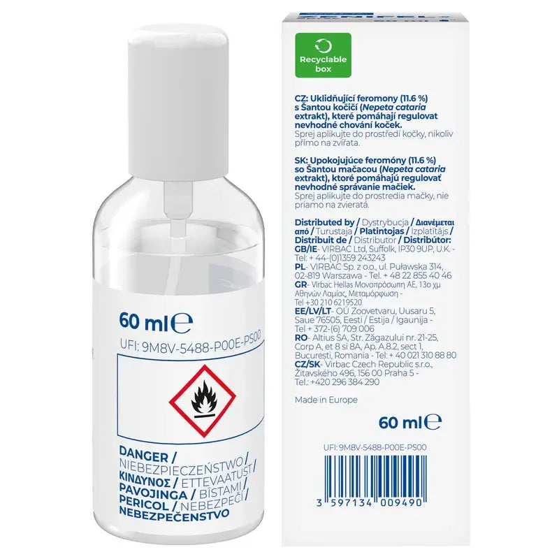 Virbac Zenifel Spray Cats, 60Ml