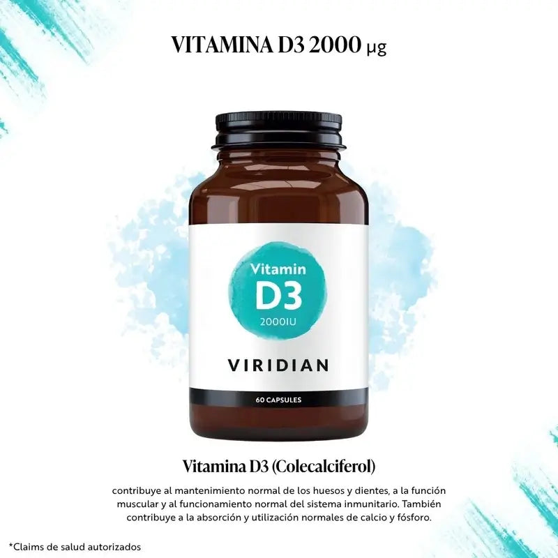 Viridian Vitamin D3 Vegan 2000 Iu, 60 Capsules