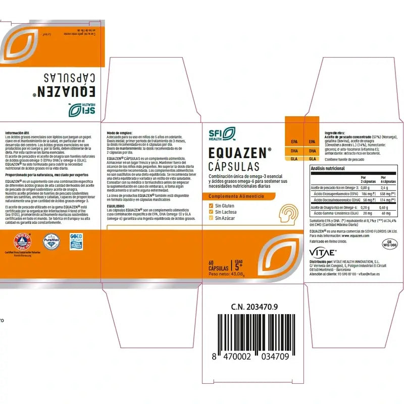Equazen 60 capsules – With omega-3 and omega-6