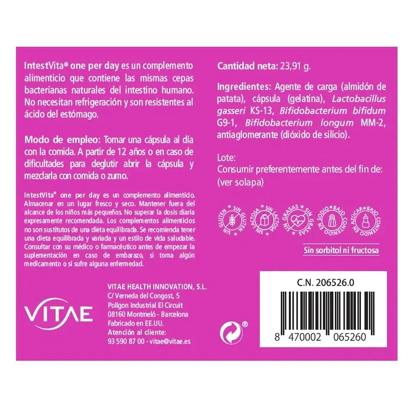 IntestVita One per Day 30 capsules – Balanced gut flora