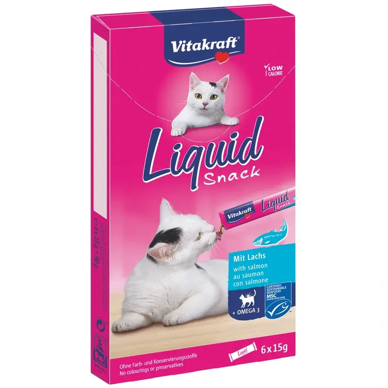 Vitakraft Cat Liquid Snack – Salmon with Omega, 11 x 6 units
