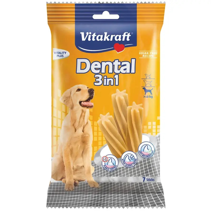 Vitakraft Dental 3-in-1 for Medium Dogs, 12 x 180 grams
