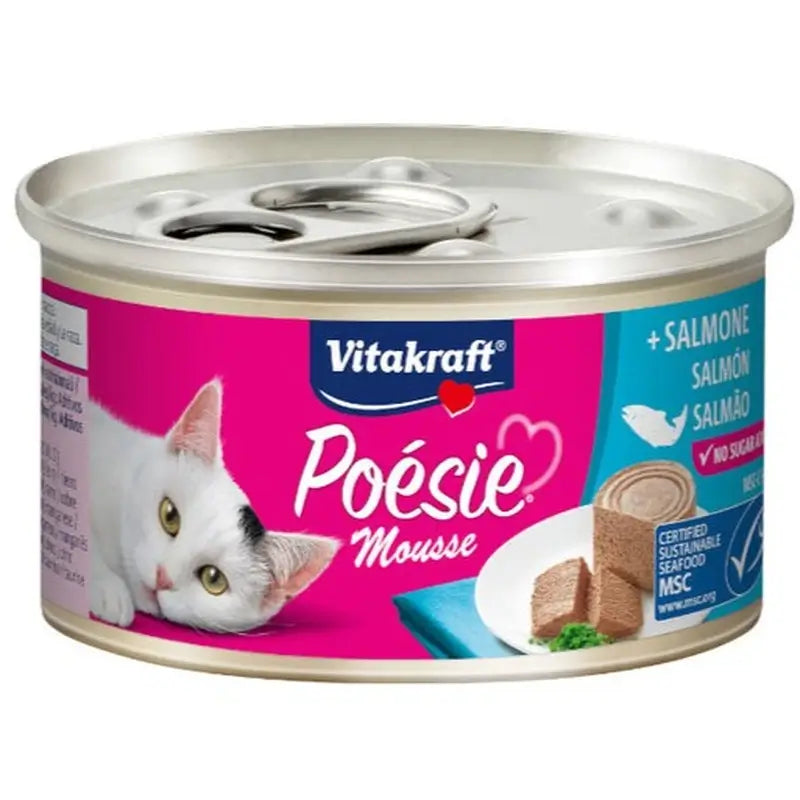 Vitakraft Poesie Salmon Mousse, 12 x 85-gram tins