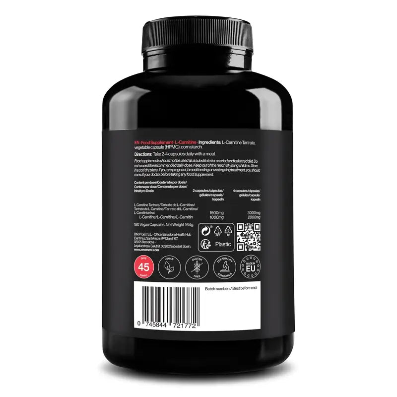 Zenement L-Carnitine, 180 vegan capsules