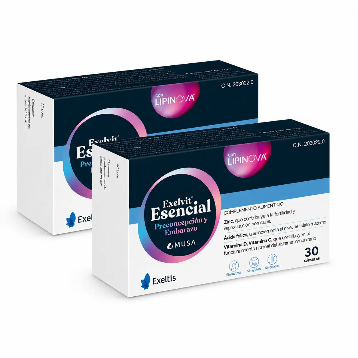 Exeltis Essential Food Supplement Pregnancy & Preconception, 2 x 30 Capsules