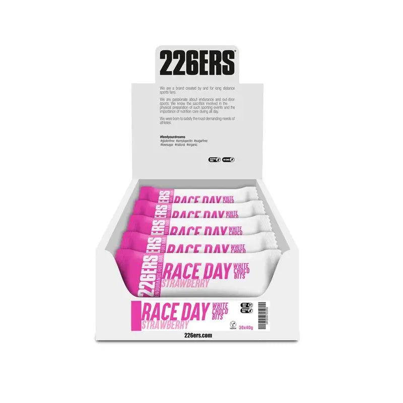 226Ers Race Day Bar Choco Bits White Chocolate & Strawberry Energy Bar, 30x40 grams