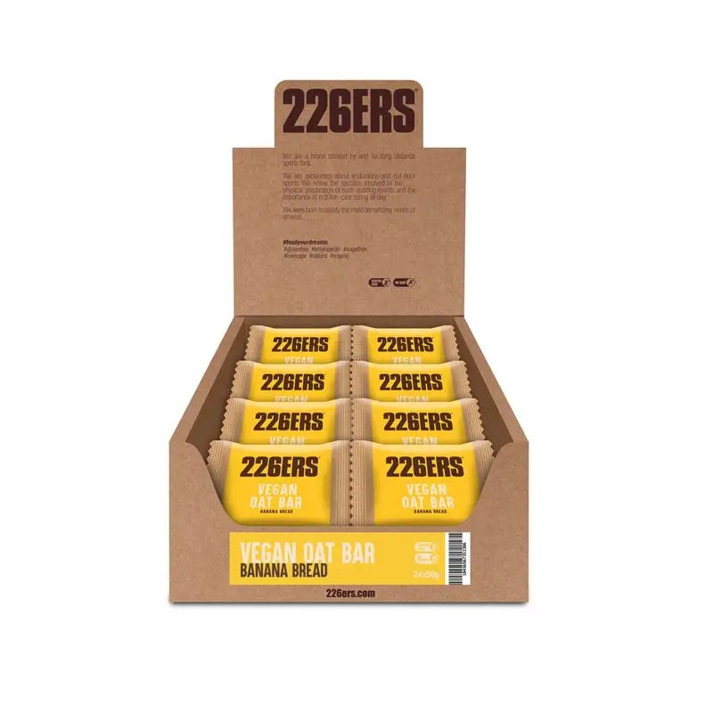 226Ers Vegan Oatmeal Vegan Energy Bars Banana Bread, 24x50g