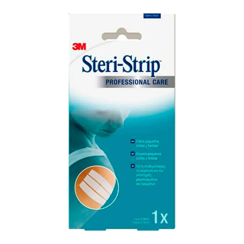 3M Steri-Strip 1547IP-1 Reinforced Adhesive Skin Sutures 12mm x 100mm, 6 Sutures