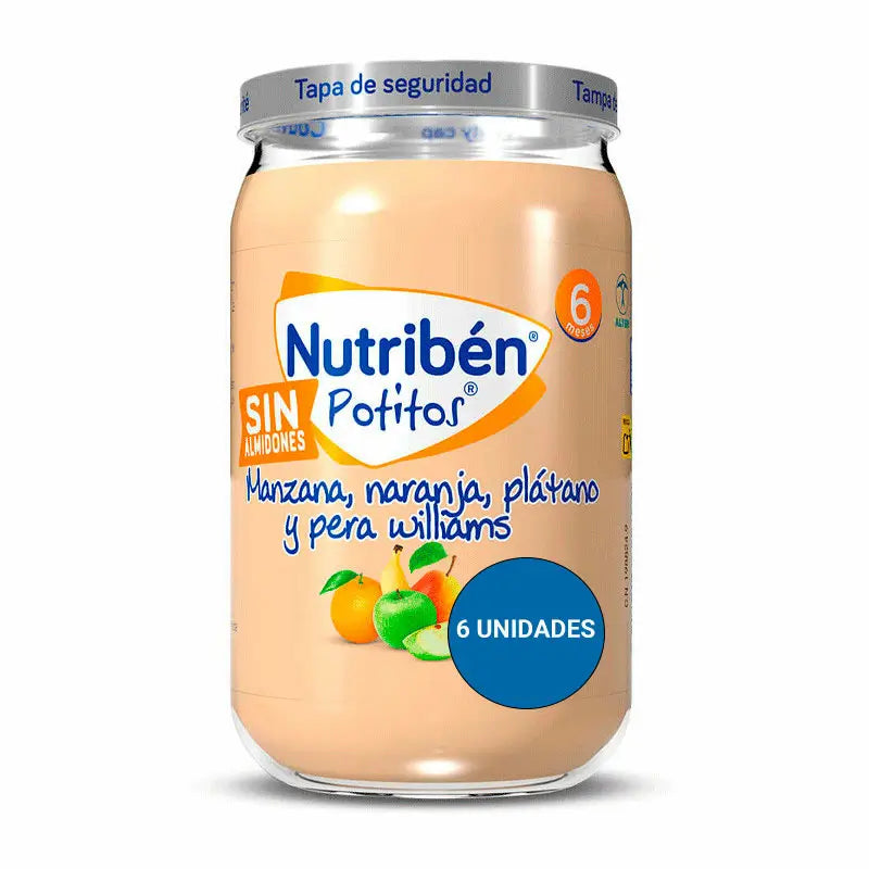 Nutriben Potito Apple, Orange, Banana & Pear Williams, 6x235g