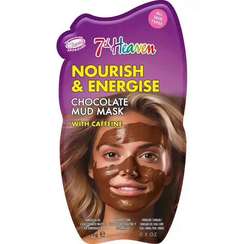 7 Heaven Chocolate Mud Mask with Caffeine Nourishes and Stimulates, 15 grams