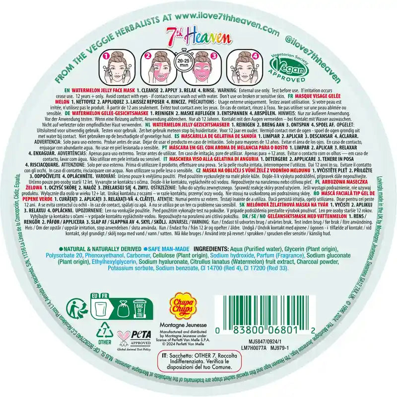 7 Heaven Jelly Chupa Chups Watermelon Jelly Mask