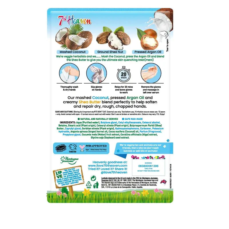 7 Heaven Coconut Moisturising Hand Mask , 1 units