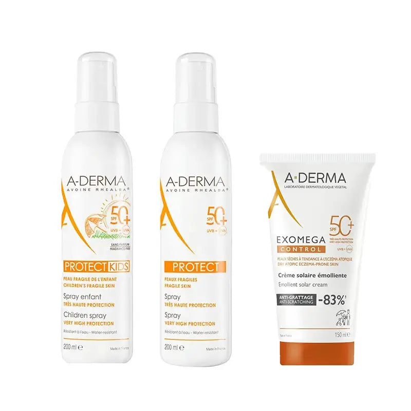 A-Derma Ctrl Cream Spf 50+ 150Ml Ad + Protect Sun Spray Spf50+ 200 Ml + Protect Children's Sun Spray Spf50+ 200 Ml