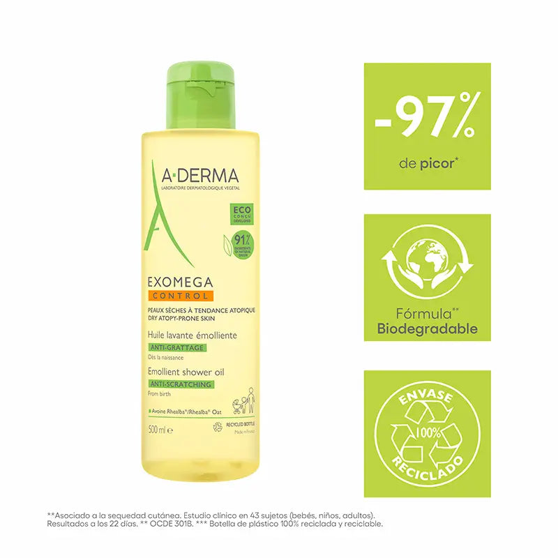 A-Derma Exomega Control Emollient Shower Oil 500 ml
