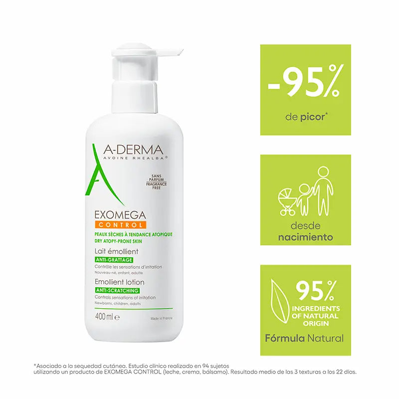 A-Derma Exomega Control Emollient Body Milk 400 ml